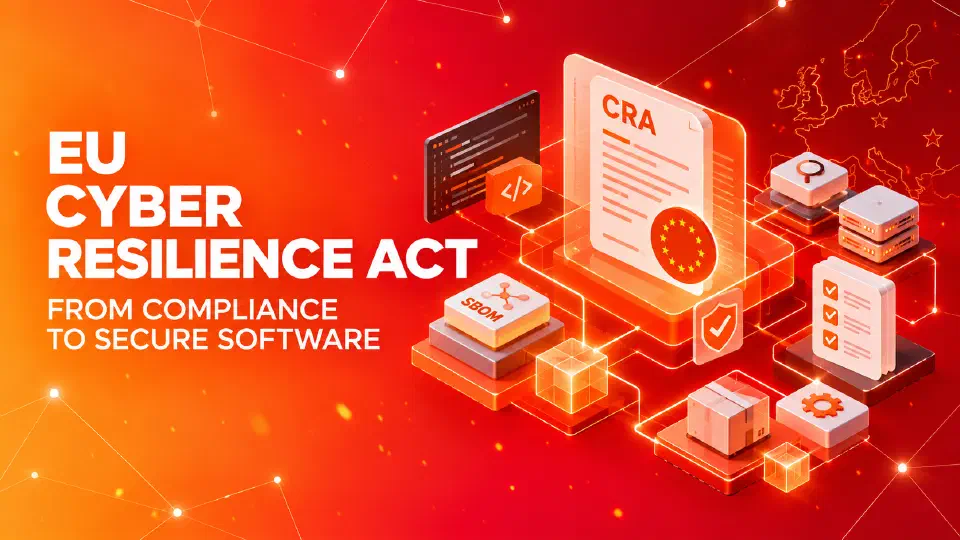 Illustration introducing the EU Cyber Resilience Act and software product security requirements.